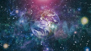 Dünya gezegeni. Doğu hemisphere. NASA tarafından döşenmiş bu görüntü öğelerini.