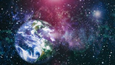 Dünya gezegeni. Doğu hemisphere. NASA tarafından döşenmiş bu görüntü öğelerini.