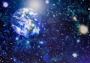 Dünya gezegeni. Doğu hemisphere. NASA tarafından döşenmiş bu görüntü öğelerini.