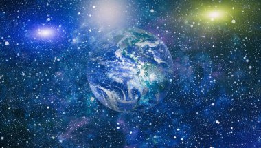 Dünya gezegeni. Doğu hemisphere. NASA tarafından döşenmiş bu görüntü öğelerini.