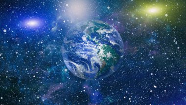 Dünya gezegeni. Doğu hemisphere. NASA tarafından döşenmiş bu görüntü öğelerini.