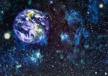 Dünya gezegeni. Doğu hemisphere. NASA tarafından döşenmiş bu görüntü öğelerini.