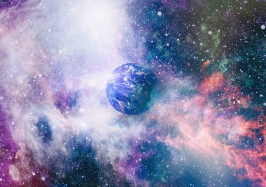 Dünya gezegeni. Doğu hemisphere. NASA tarafından döşenmiş bu görüntü öğelerini.