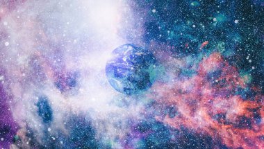 Dünya gezegeni. Doğu hemisphere. NASA tarafından döşenmiş bu görüntü öğelerini.