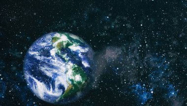 Dünya gezegeni. Doğu hemisphere. NASA tarafından döşenmiş bu görüntü öğelerini.