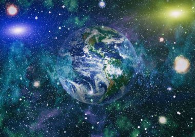 Dünya gezegeni. Doğu hemisphere. NASA tarafından döşenmiş bu görüntü öğelerini.