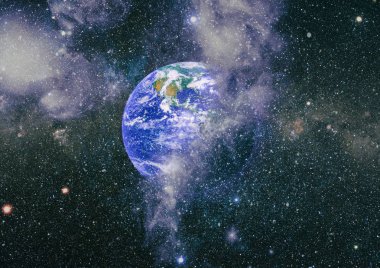 Dünya gezegeni. Doğu hemisphere. NASA tarafından döşenmiş bu görüntü öğelerini.