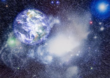 Dünya gezegeni. Doğu hemisphere. NASA tarafından döşenmiş bu görüntü öğelerini.