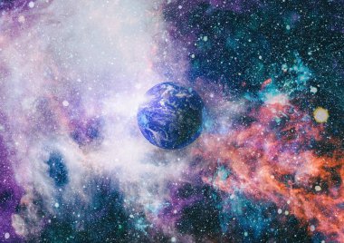 Dünya gezegeni. Doğu hemisphere. NASA tarafından döşenmiş bu görüntü öğelerini.