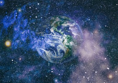 Dünya gezegeni. Doğu hemisphere. NASA tarafından döşenmiş bu görüntü öğelerini.