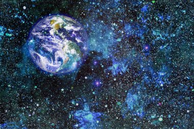 Dünya gezegeni. Doğu hemisphere. NASA tarafından döşenmiş bu görüntü öğelerini.