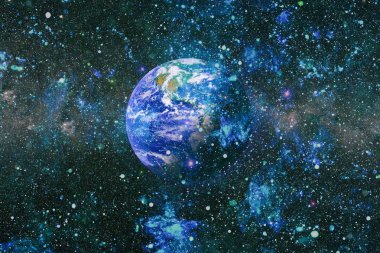 Dünya gezegeni. Doğu hemisphere. NASA tarafından döşenmiş bu görüntü öğelerini.