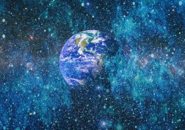 Dünya gezegeni. Doğu hemisphere. NASA tarafından döşenmiş bu görüntü öğelerini.