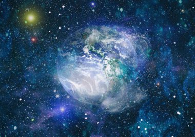 Dünya gezegeni. Doğu hemisphere. NASA tarafından döşenmiş bu görüntü öğelerini.