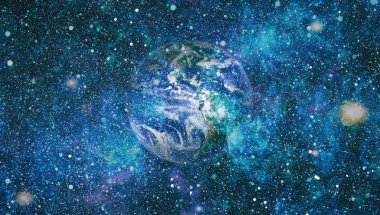 Dünya gezegeni. Doğu hemisphere. NASA tarafından döşenmiş bu görüntü öğelerini.