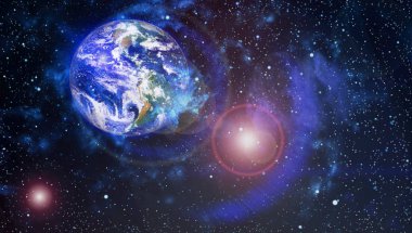 Dünya gezegeni. Doğu hemisphere. NASA tarafından döşenmiş bu görüntü öğelerini.