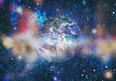 Dünya gezegeni. Doğu hemisphere. NASA tarafından döşenmiş bu görüntü öğelerini.