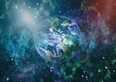 Dünya gezegeni. Doğu hemisphere. NASA tarafından döşenmiş bu görüntü öğelerini.