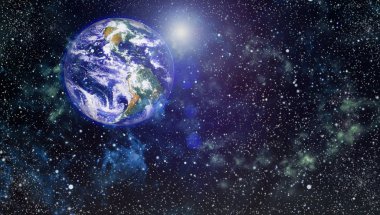 Dünya gezegeni. Doğu hemisphere. NASA tarafından döşenmiş bu görüntü öğelerini.