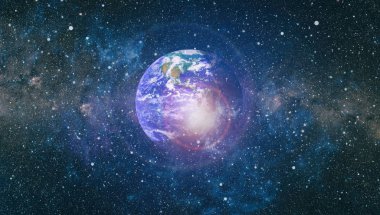 Dünya gezegeni. Doğu hemisphere. NASA tarafından döşenmiş bu görüntü öğelerini.