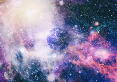 Dünya gezegeni. Doğu hemisphere. NASA tarafından döşenmiş bu görüntü öğelerini.