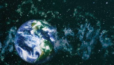 Dünya gezegeni. Doğu hemisphere. NASA tarafından döşenmiş bu görüntü öğelerini.