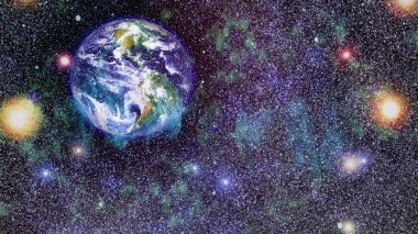 Dünya gezegeni. Doğu hemisphere. NASA tarafından döşenmiş bu görüntü öğelerini.