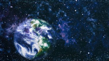 Dünya gezegeni. Doğu hemisphere. NASA tarafından döşenmiş bu görüntü öğelerini.