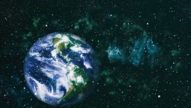 Dünya gezegeni. Doğu hemisphere. NASA tarafından döşenmiş bu görüntü öğelerini.