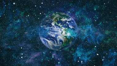 Dünya gezegeni. Doğu hemisphere. NASA tarafından döşenmiş bu görüntü öğelerini.