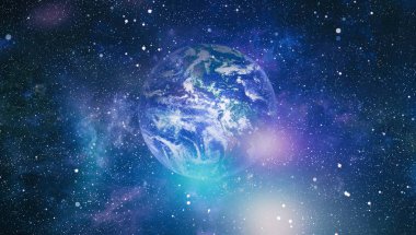 Dünya gezegeni. Doğu hemisphere. NASA tarafından döşenmiş bu görüntü öğelerini.