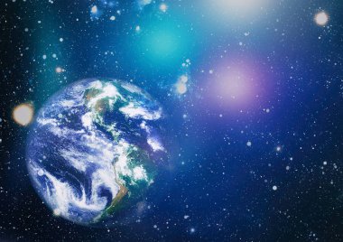 Dünya gezegeni. Doğu hemisphere. NASA tarafından döşenmiş bu görüntü öğelerini.