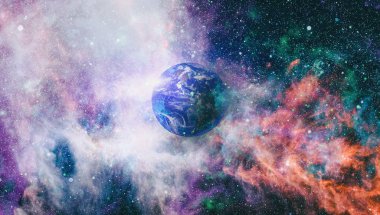 Dünya gezegeni. Doğu hemisphere. NASA tarafından döşenmiş bu görüntü öğelerini.