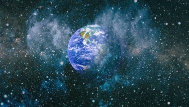 Dünya gezegeni. Doğu hemisphere. NASA tarafından döşenmiş bu görüntü öğelerini.