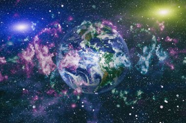 Dünya gezegeni. Doğu hemisphere. NASA tarafından döşenmiş bu görüntü öğelerini.