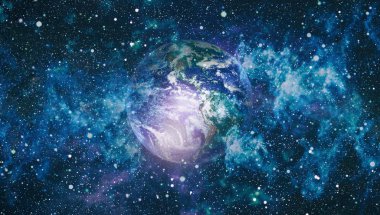 Dünya gezegeni. Doğu hemisphere. NASA tarafından döşenmiş bu görüntü öğelerini.