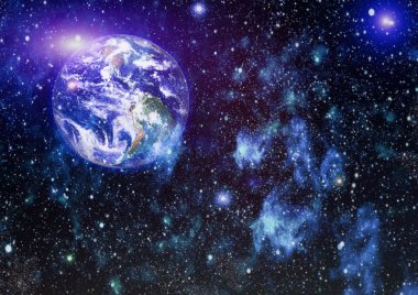 Dünya gezegeni. Doğu hemisphere. NASA tarafından döşenmiş bu görüntü öğelerini.