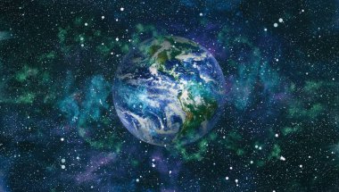 Dünya gezegeni. Doğu hemisphere. NASA tarafından döşenmiş bu görüntü öğelerini.