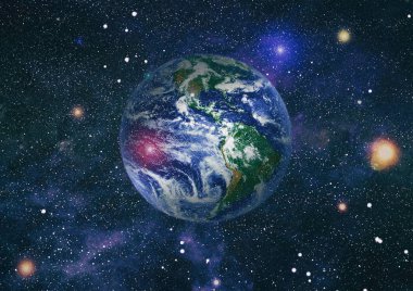 Dünya gezegeni. Doğu hemisphere. NASA tarafından döşenmiş bu görüntü öğelerini.