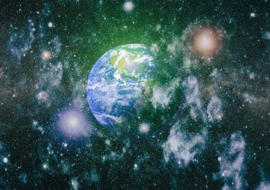 Dünya gezegeni. Doğu hemisphere. NASA tarafından döşenmiş bu görüntü öğelerini.