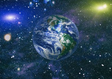 Dünya gezegeni. Doğu hemisphere. NASA tarafından döşenmiş bu görüntü öğelerini.