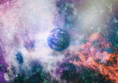 Dünya gezegeni. Doğu hemisphere. NASA tarafından döşenmiş bu görüntü öğelerini.