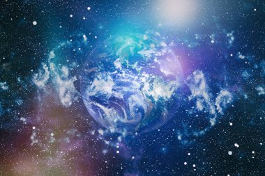 Dünya gezegeni. Doğu hemisphere. NASA tarafından döşenmiş bu görüntü öğelerini.