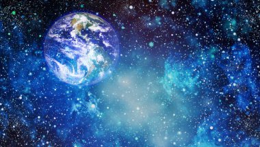 Dünya gezegeni. Doğu hemisphere. NASA tarafından döşenmiş bu görüntü öğelerini.