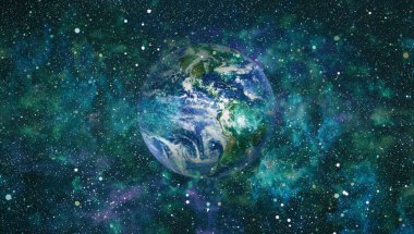 Dünya gezegeni. Doğu hemisphere. NASA tarafından döşenmiş bu görüntü öğelerini.