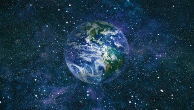 Dünya gezegeni. Doğu hemisphere. NASA tarafından döşenmiş bu görüntü öğelerini.