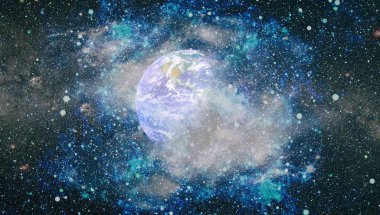 Dünya gezegeni. Doğu hemisphere. NASA tarafından döşenmiş bu görüntü öğelerini.