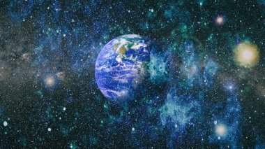 Dünya gezegeni. Doğu hemisphere. NASA tarafından döşenmiş bu görüntü öğelerini.