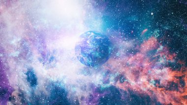 Dünya gezegeni. Doğu hemisphere. NASA tarafından döşenmiş bu görüntü öğelerini.