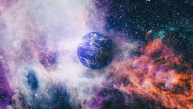 Dünya gezegeni. Doğu hemisphere. NASA tarafından döşenmiş bu görüntü öğelerini.